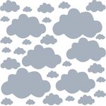 PREMYO 'Wolken' Wandsticker grau