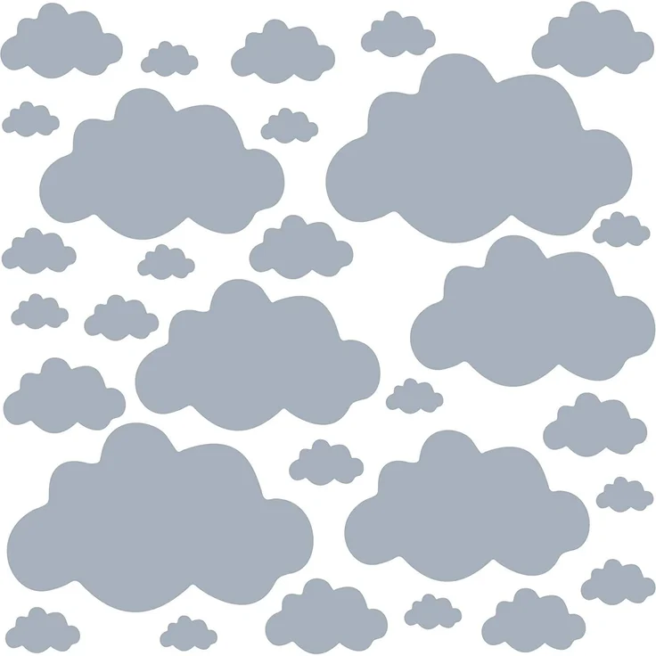 PREMYO 'Wolken' Wandsticker grau – Bild 1