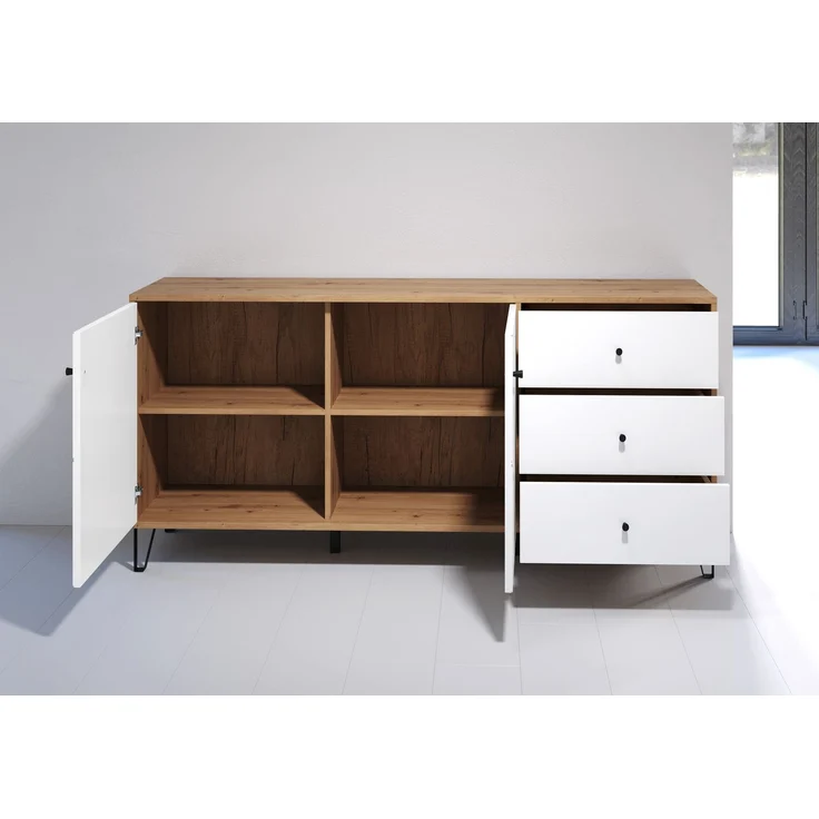 Trendteam 'Touch' Sideboard mit Soft-Close, Eiche Artisan weiß matt, 183 x 76 x 40 cm – Bild 11