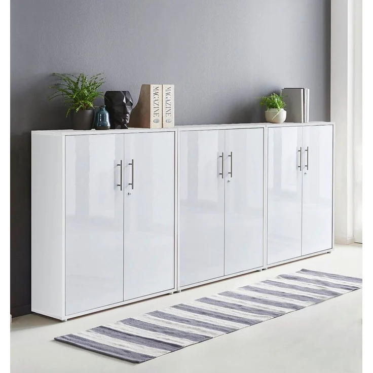 moebel-dich-auf Aktenschrank TABOR 9 (Aktenregale/Aktenschränke ideal für DIN A4 Ordner inkl. 4 Einlegeböden, Büroschrank abschließbar mit Griffen aus Edelstahl) Made in Germany – Bild 4