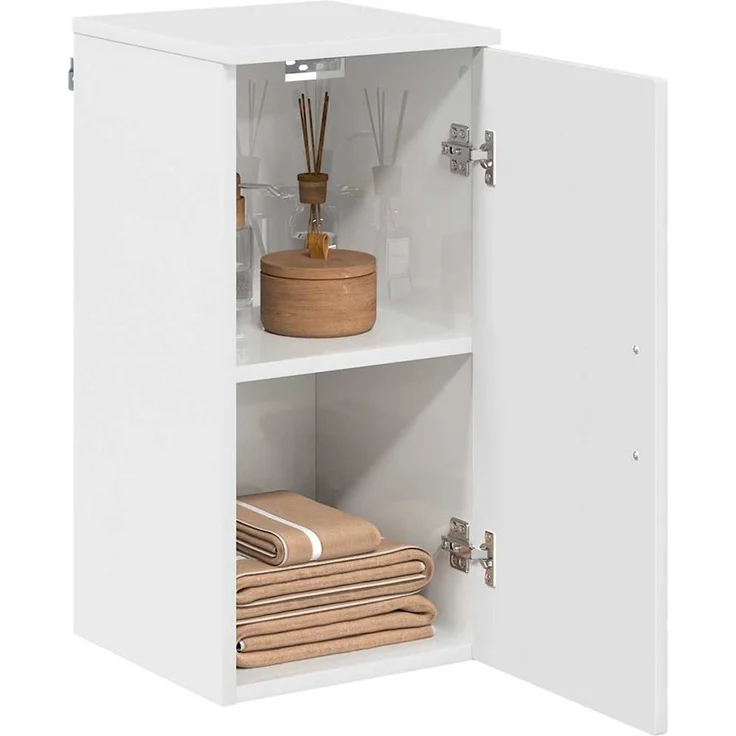 vidaXL Badezimmerschrank Wandmontiert Hochglanz Weiß 30 x 31,5 x 61 cm 883348 – Bild 2
