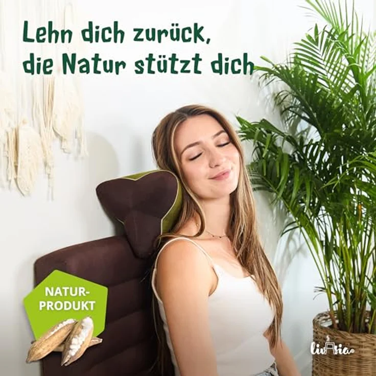 livasia Nackenstützkissen Knochenkissen, vegan und handgefertigt, Ø 15x32cm, Kapok – Bild 3