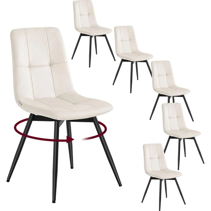 VASAGLE Esszimmerstühle Samt,KDC198L101-01 | Drehstuhl, Polsterstuhl für Esszimmer, Küche und Schminktisch, TYRA Kollektion