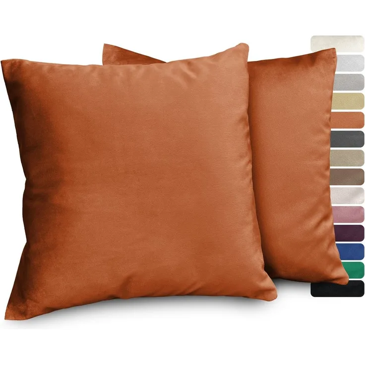 Beautex Kissenhüllen Samt Kissenhüllen 2er Set, Premium Kissenbezug, Sofa- und Dekokissen, (2 Stück)
