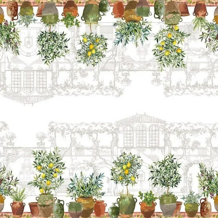 Garnier-Thiebaut Tischdecke Jardin Provencal Olive 115x115 Cm 50% Leinen/50% – Bild 4