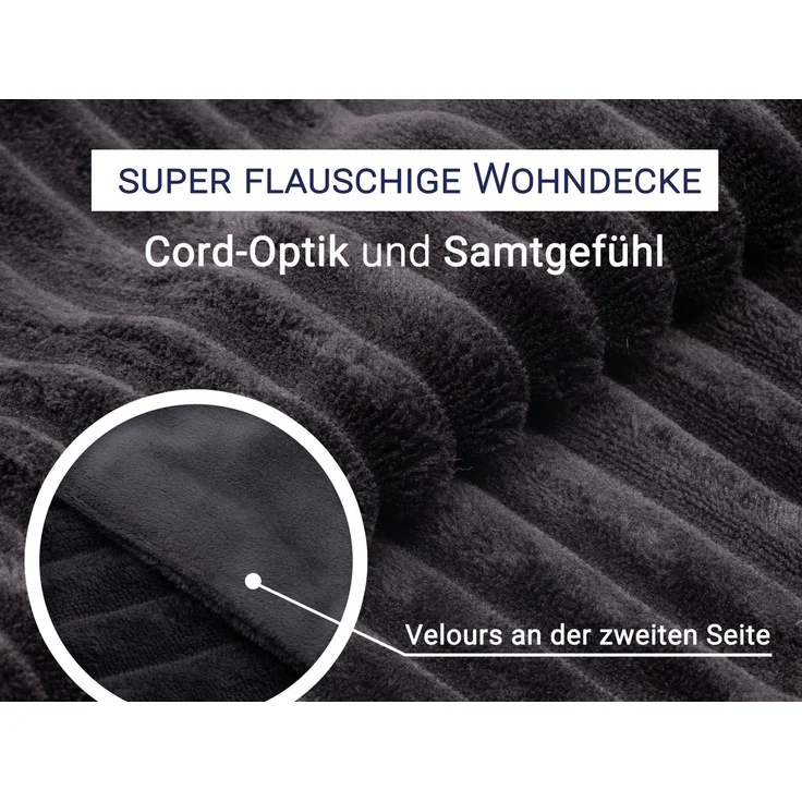 Wohndecke, ZOLLNER, 150 x 200 cm, 100% Polyester, vom Hotelwäschespezialisten – Bild 3