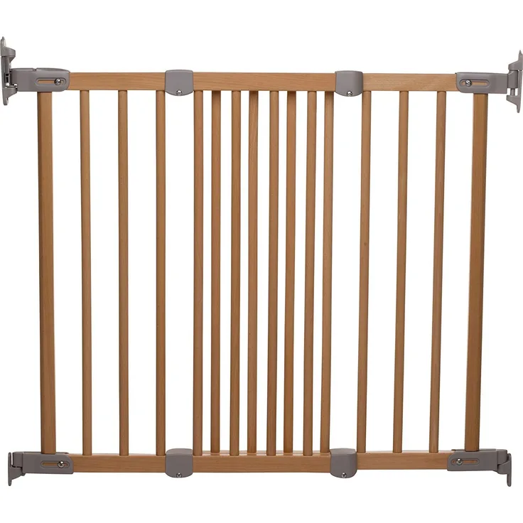 BabyDan Super Flexi Fit ausziehbares Holzschutzgitter (Buche/Silber)
