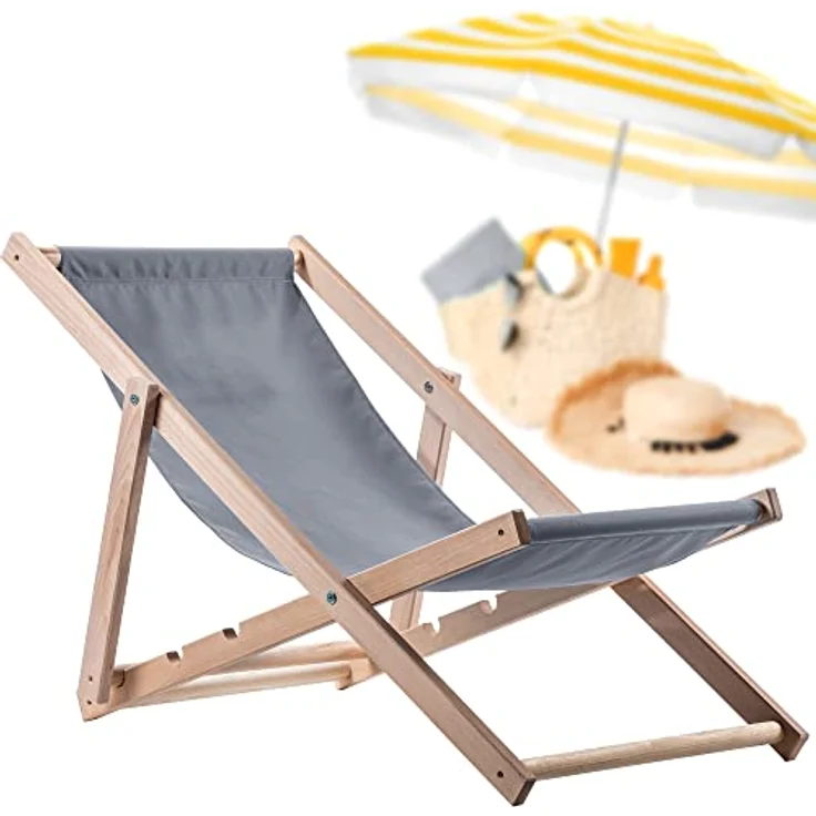 Kadax Holzliegestuhl, klappbar, grau, Buchenholz, 53x78 cm, robust und UV-beständig, bis 120 kg Tragfähigkeit – Bild 11