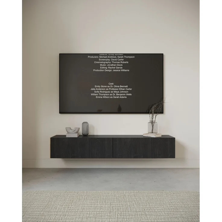 Selsey 'Nolie' TV-Hängeboard 2-türig, Holzoptik Esche Schwarz, ca. 28 x 175 x 31 cm – Bild 2