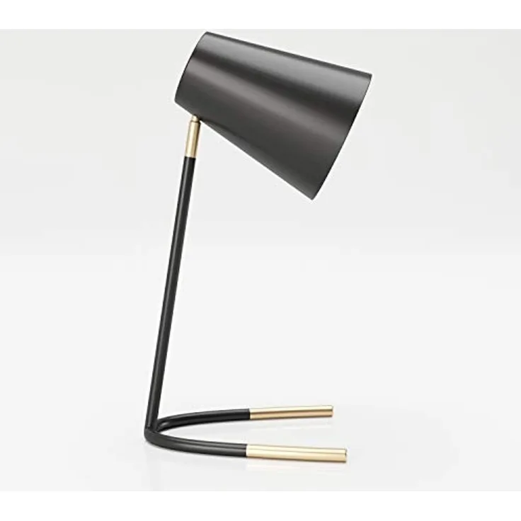 PLAYBOY - Tischlampe AMELIA" aus Metall, schwarz mit Gold Akzenten, Retro-Design"