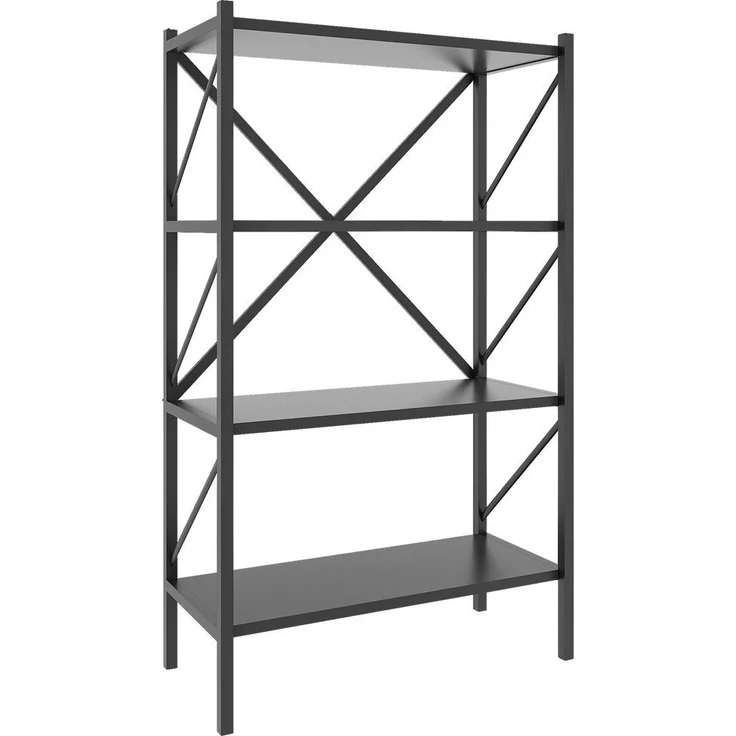MID.YOU Regal, Anthrazit, 4 Fächer, stehend, 66x121x34 cm, Holzwerkstoff