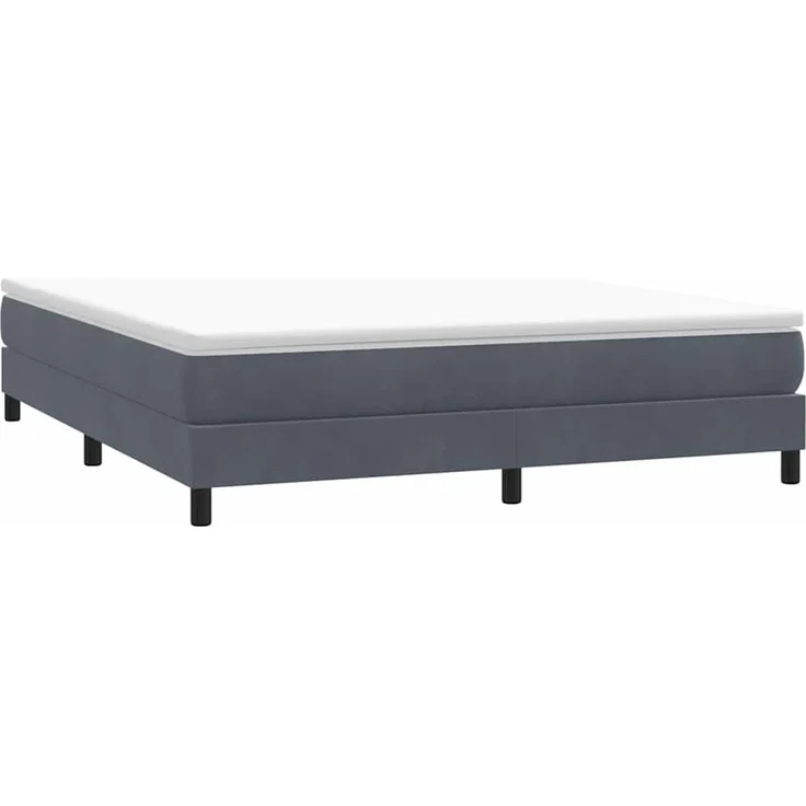 vidaXL Boxspringbett ohne Matratze Dunkelgrau 180x220 cm Samt 3315886 – Bild 2