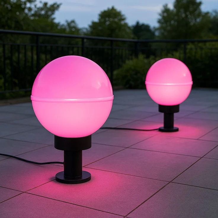 2x Außen Steckleuchten, Kugel, Smart LED, Erdspieß, D 20 cm – Bild 6