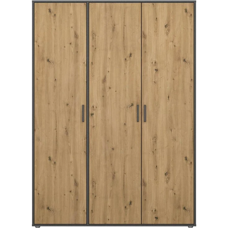 Rauch Möbel 'Voyager' Kleiderschrank, Holz, Eiche Artisan | Grau Metallic, Zubehör Premium, Breite 140 cm | ohne Schubladen – Bild 4