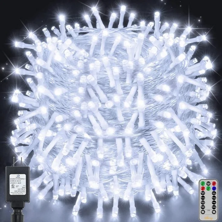 Ollny LED-Lichterkette, 400-flammig, 60m LED vielseitige Beleuchtung, 8 Modi, 4 Helligkeitsstufen. – Bild 4