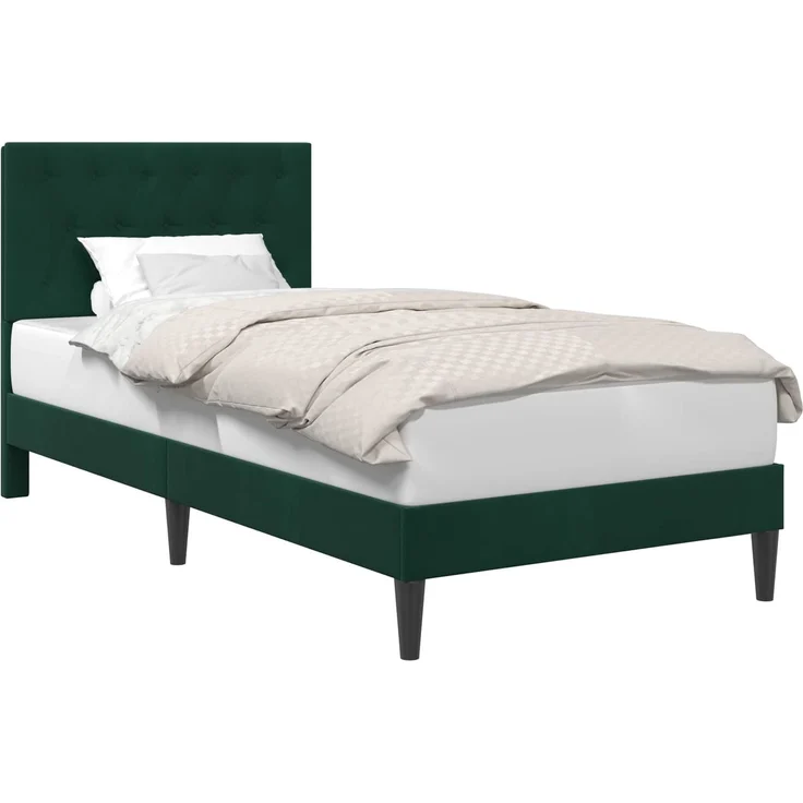 vidaXL Bettrahmen mit Kopfteil Dunkelgrün 80 x 200 cm Samt 42027627 – Bild 2