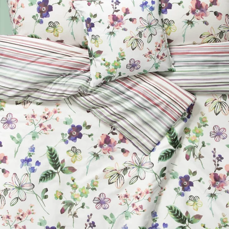 Estella Bettwäsche Lily 4747 985 Bunt Mako Satin 155 x 220 + 80 x 80 cm – Bild 7