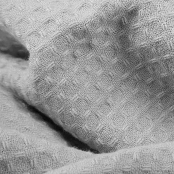 Sommerdecke Kuscheldecke Piqué Baumwolle/Polyester 140x200cm Hellgrau – Bild 4