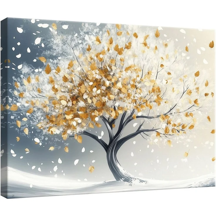 Wallarena Leinwandbild Baum Abstrakt - Blau - Elegant - Wohnzimmer, Baum, 40 x 30 x 2 cm – Bild 2