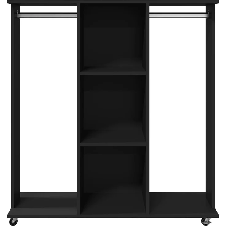 vidaXL Kleiderständer mit Rollen Schwarz 102x38x110 cm Holzwerkstoff 848032 – Bild 3
