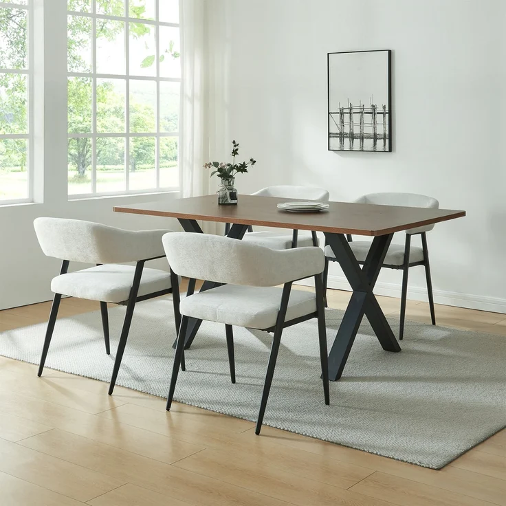 Esszimmerstuhl Kohlmand 2er Set Hellgrau [en. casa] – Bild 4