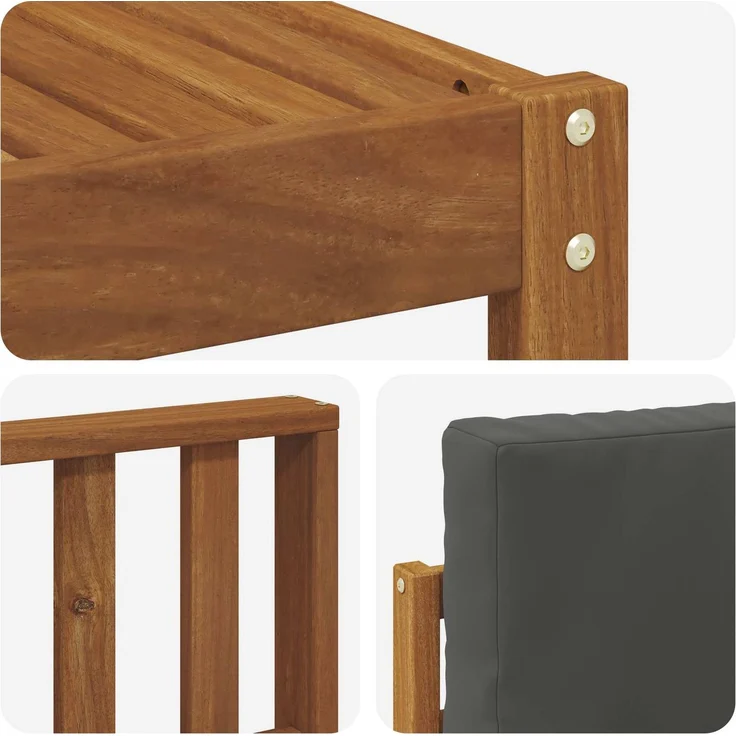 vidaXL Outdoor-Sofagarnitur mit Kissen 5 pcs Natur und Anthrazit 3366355 – Bild 7