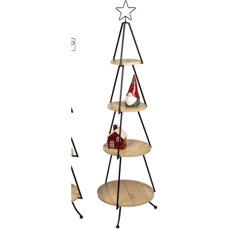 formano Etagere Winterzeit, Metall, Höhe: 150cm, Farbe: Schwarz, Motiv: Baum