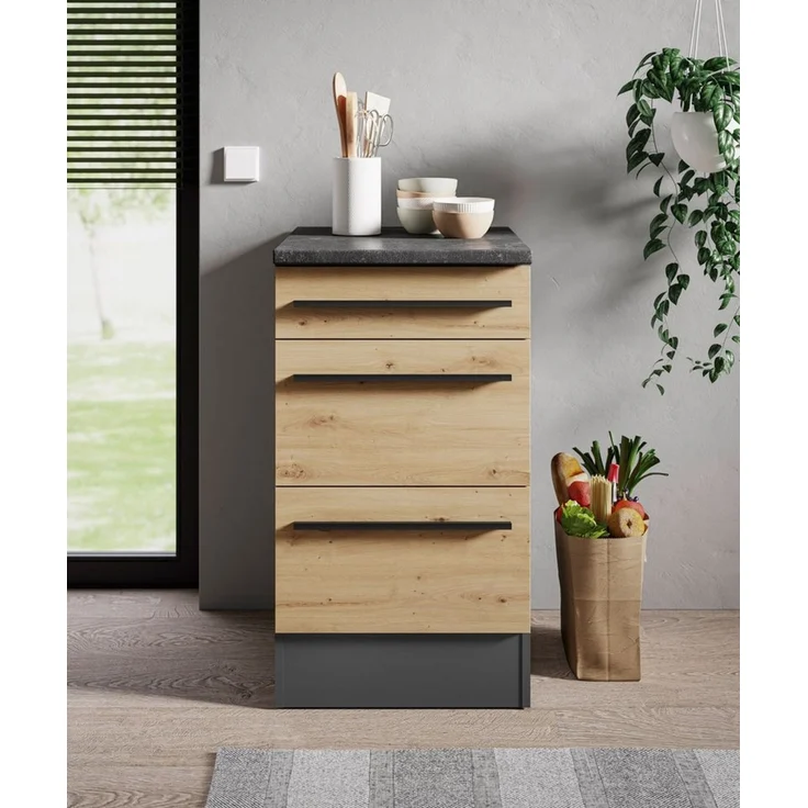 BASIC by Balculina Unterschrank Jazz B/T/H 50x60x90 cm (1-St) Breite 50cm, Melaminbeschichtung – Bild 2