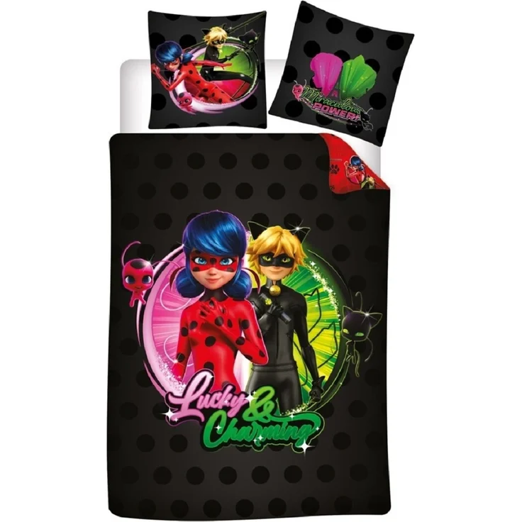 Miraculous Ladybug Bettwäsche-Set Poly-Baumwolle Decke & Kissenbezug 140x200 + 65x65 cm