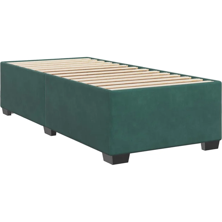vidaXL Boxspringbett mit Matratze Dunkelgrün 90 x 200 cm Samt 3450635 – Bild 5