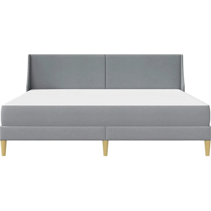 vidaXL Bettgestell mit Matratze Hellgrau 180 x 200 cm Polyester 3414749 – Bild 6