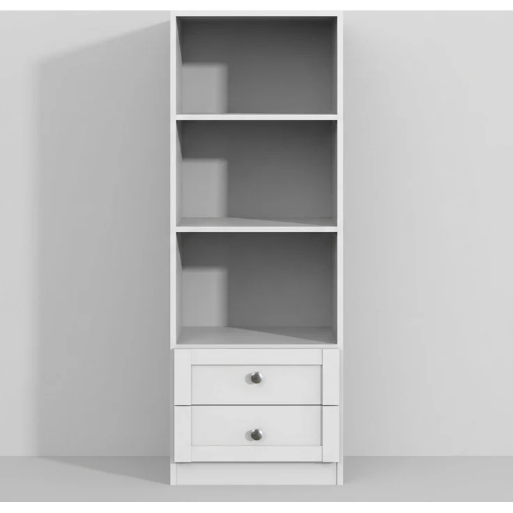 Babyzimmer-Set Zubehör: Standregal mit Schubladen B46/H135/T40 cm Landhaus Weiß – Bild 3