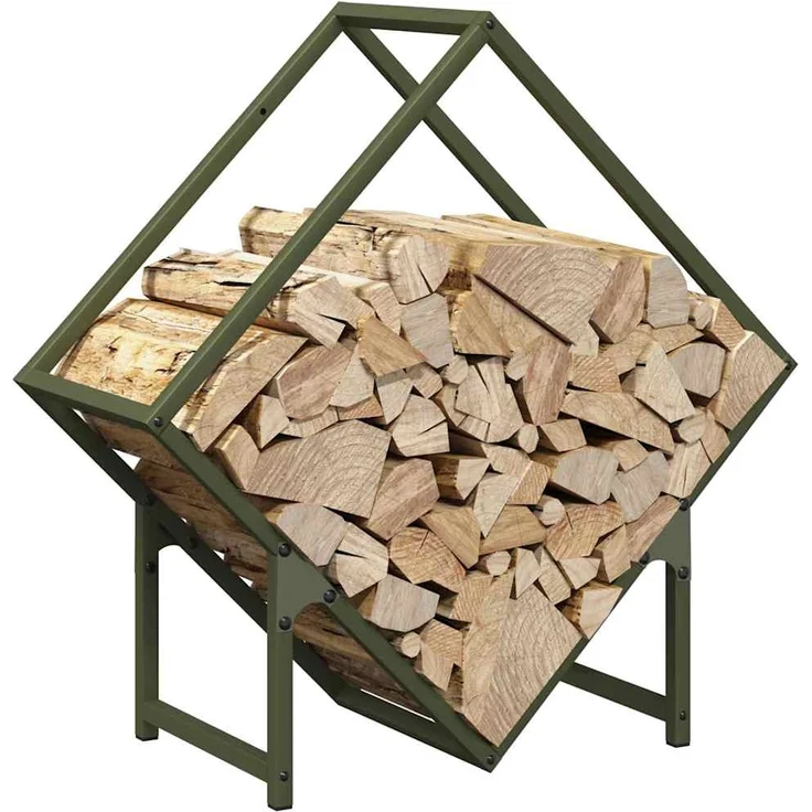 vidaXL Brennholzregal Olivgrün 60x25x60 cm Kaltgewalzter Stahl 864282 – Bild 3