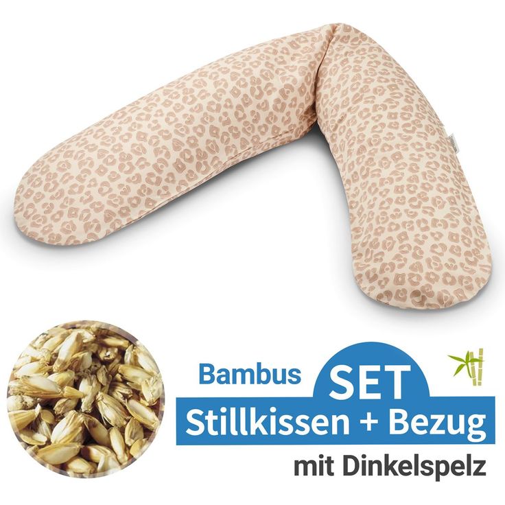 Theraline Stillkissen Das Original, Dinkelspelz-Füllung, inkl. Bamboo-Bezug, 190 cm - Leo