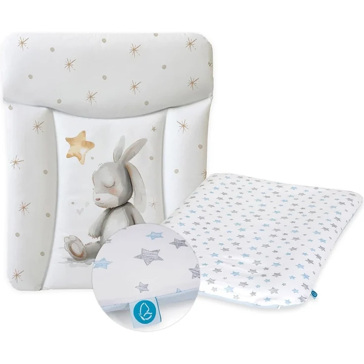 Ceba Baby® Wickelauflage 50x70 cm – Weiche Baby Wickelunterlage mit abnehmbarem Baumwollbezug – Wasserdicht, abwaschbar – Für Jungen und Mädchen – OEKO-TEX® Standard 100 – Made in EU – Bild 1