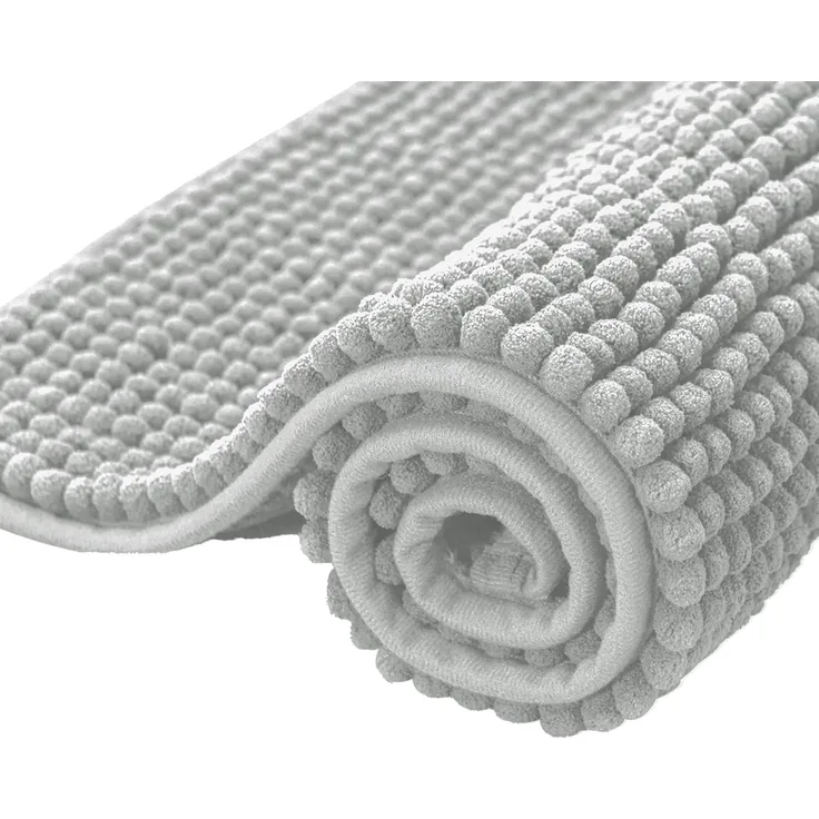 subrtex Badematte rutschfest Badezimmerteppich aus Chenille Saugfähig Badteppich weich Wasserabsorbierende Badvorleger für Badezimmer,Maschinenwaschbar(40x60 cm, hellgrau)