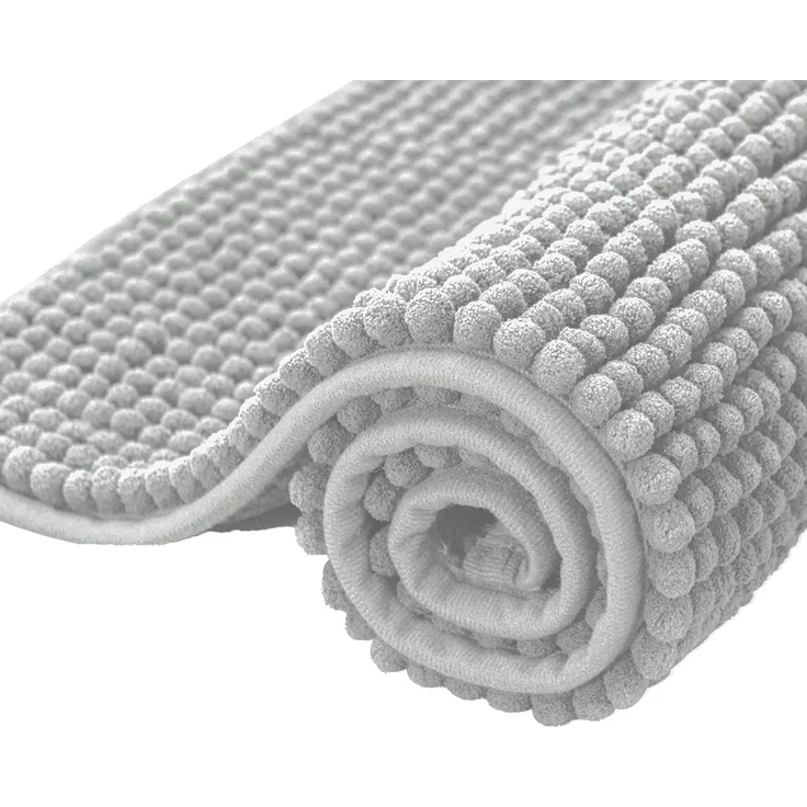 subrtex Badematte rutschfest Badezimmerteppich aus Chenille Saugfähig Badteppich weich Wasserabsorbierende Badvorleger für Badezimmer,Maschinenwaschbar(40x60 cm, hellgrau) – Bild 1