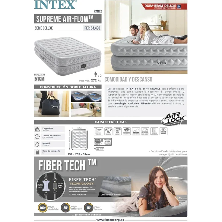 Intex Queen Supreme AIR-Flow AIRBED with Fiber-TECH BIP – Bild 8