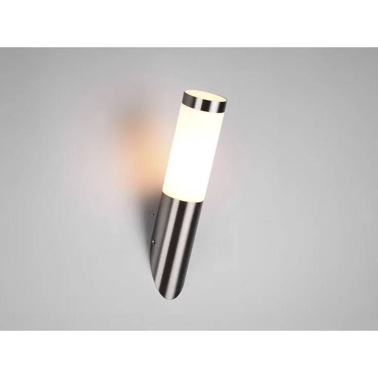 Moderne LED Außenwandleuchte aus Edelstahl in Silber, Höhe 39cm – Bild 3