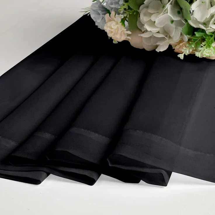 Chyhomenyc Durchsichtige Fenstervorhänge, 137 cm, 2 Stück, lichtfilterend, massiver Voile, Küchenvorhänge für kleine Fenster/Kinderzimmer/Badezimmer/Wohnzimmer/Schlafzimmer, 42 Wx54 L, Schwarz – Bild 9