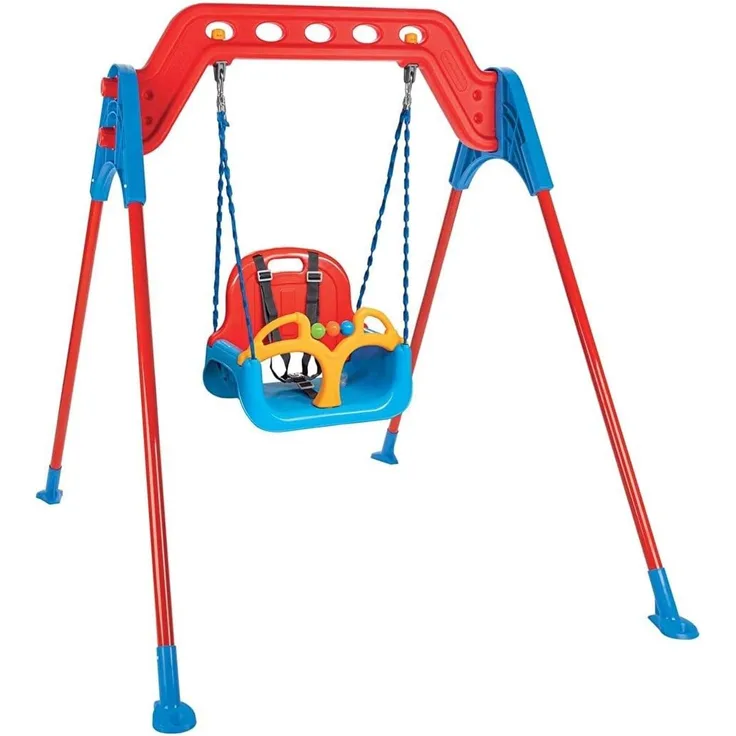 Pilsan Babyschaukel Swing 07968 mit Metallrahmen, Rückenlehne, abnehmbarer Bügel blau