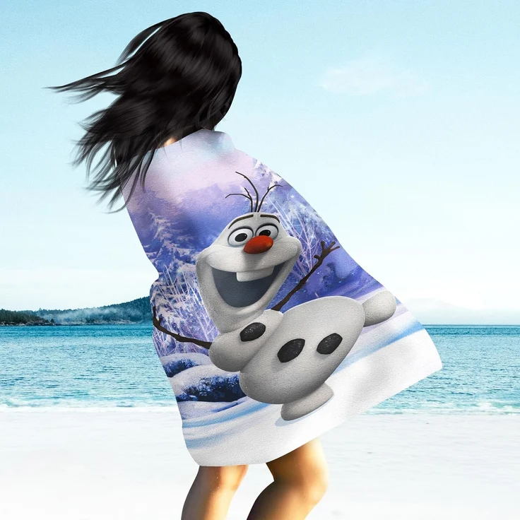 BERONAGE Strandtücher Frozen die Eiskönigin Badetuch Olaf Winter 75x150 cm, 100% Baumwolle (1-St), Frottee in Velours-Qualität – Bild 5