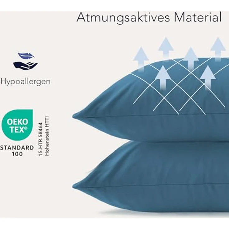Dreamzie Kissenbezug 30x30 (Set mit 2) - 100% Jersey Baumwolle 150 g/qm Kissenbezüge -Blau - Für Kissen 30x30 cm - Kissenhülle - Kissenbezug - Resistent und Hypoallergen – Bild 4