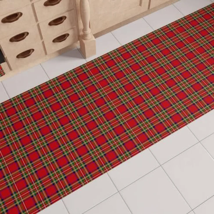 PETTI Artigiani Italiani - Weihnachts-Küchenläufer, Rutschfester und waschbarer Weihnachts-Küchenteppich, 52x280 cm, Schottenkaro-Weihnachtsteppich, Made in Italy – Bild 1