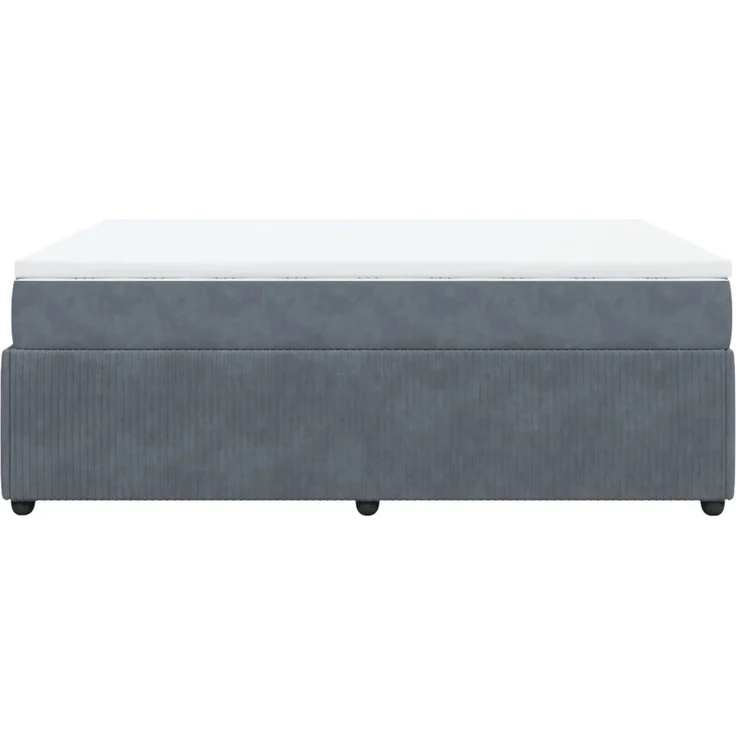 vidaXL Boxspringbett mit Matratze Dunkelgrau 140x190 cm Samt 3285639 – Bild 8