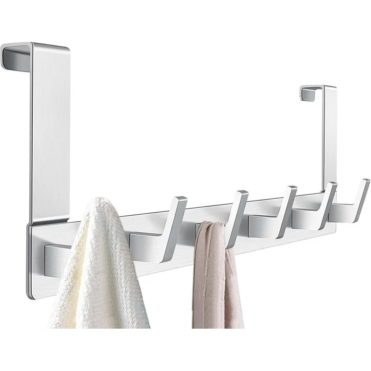SURFOU Türhaken Kleiderhaken Tür Türhaken zum Einhängen Ohne bohren Handtuchhalter, für Schlafzimmer, Badezimmer, Küchen, Arbeitszimmer, Werkzeugräume, (Rostfreiem Aluminiumlegierung badezimmer zubehör für 2 cm dicke Türen, 40*14cm tür organizer, 1-St,... – Bild 1