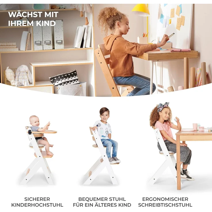 Kinderkraft 'Enock' Hochstuhl, Grey - Grau – Bild 4