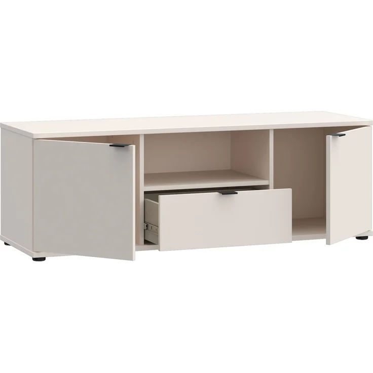 Lowboard >GANYMEDE< 2 Türen, 1 Schublade, 1 Fach, sandfarbig - 129,8x43,9x41,3cm (BxHxT) – Bild 5