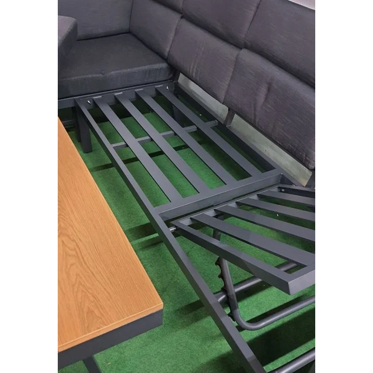 Gardissimo 'Nabari' Dining-Ecklounge mit Ecksofa, Bank & Tisch, Aluminium, Braun, Links – Bild 5