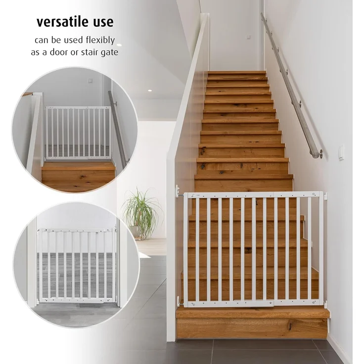Türgitter und Treppenschutzgitter zum Schrauben, Baukasten zum Zusammenbauen, ausziehbar 63-103,5 cm, weiß – Bild 7